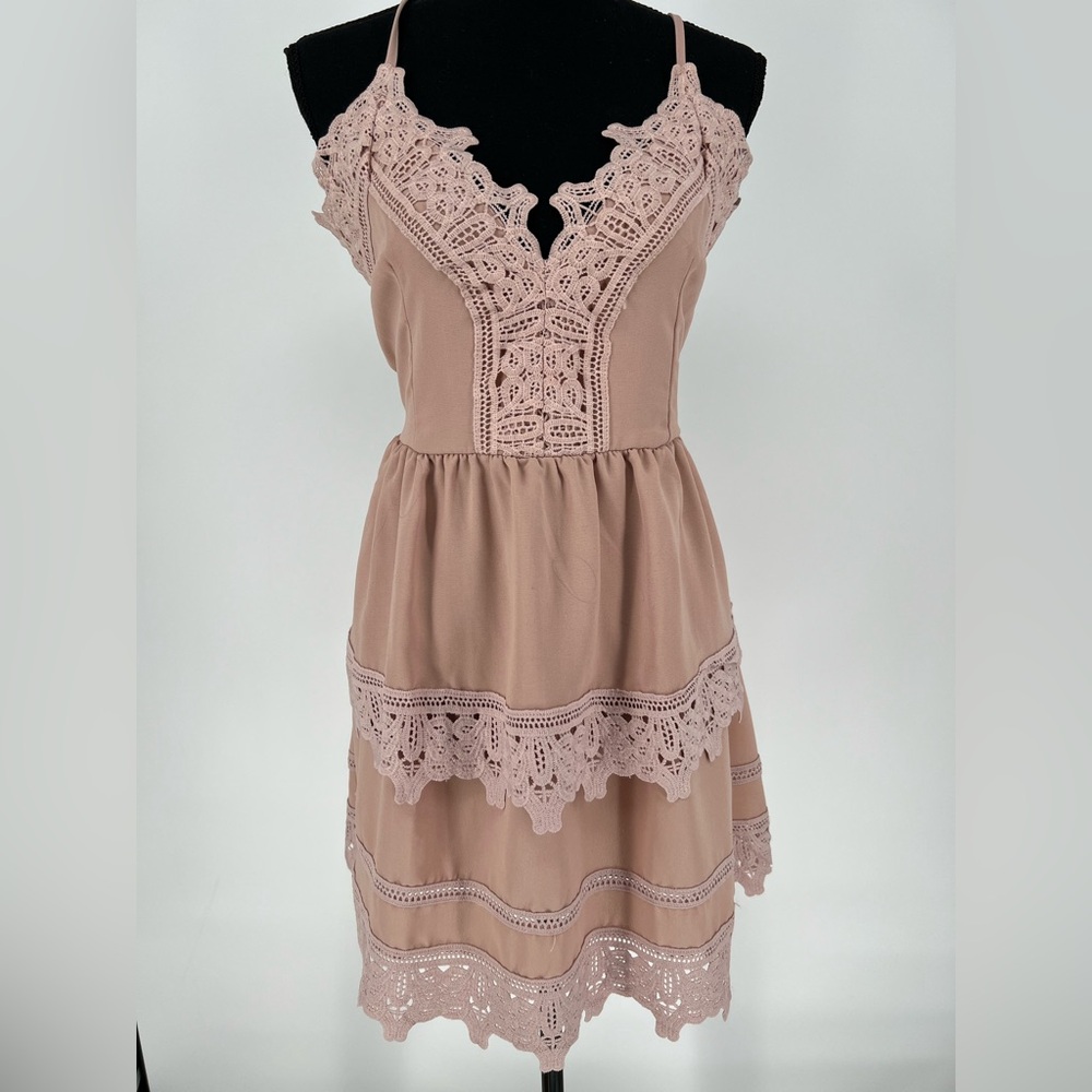 TOBI DUSTY ROSE BACKLESS‎ DRESS WITH ADJUSTABLE STRAPS